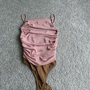 Chic Pink Ruched bodysuit